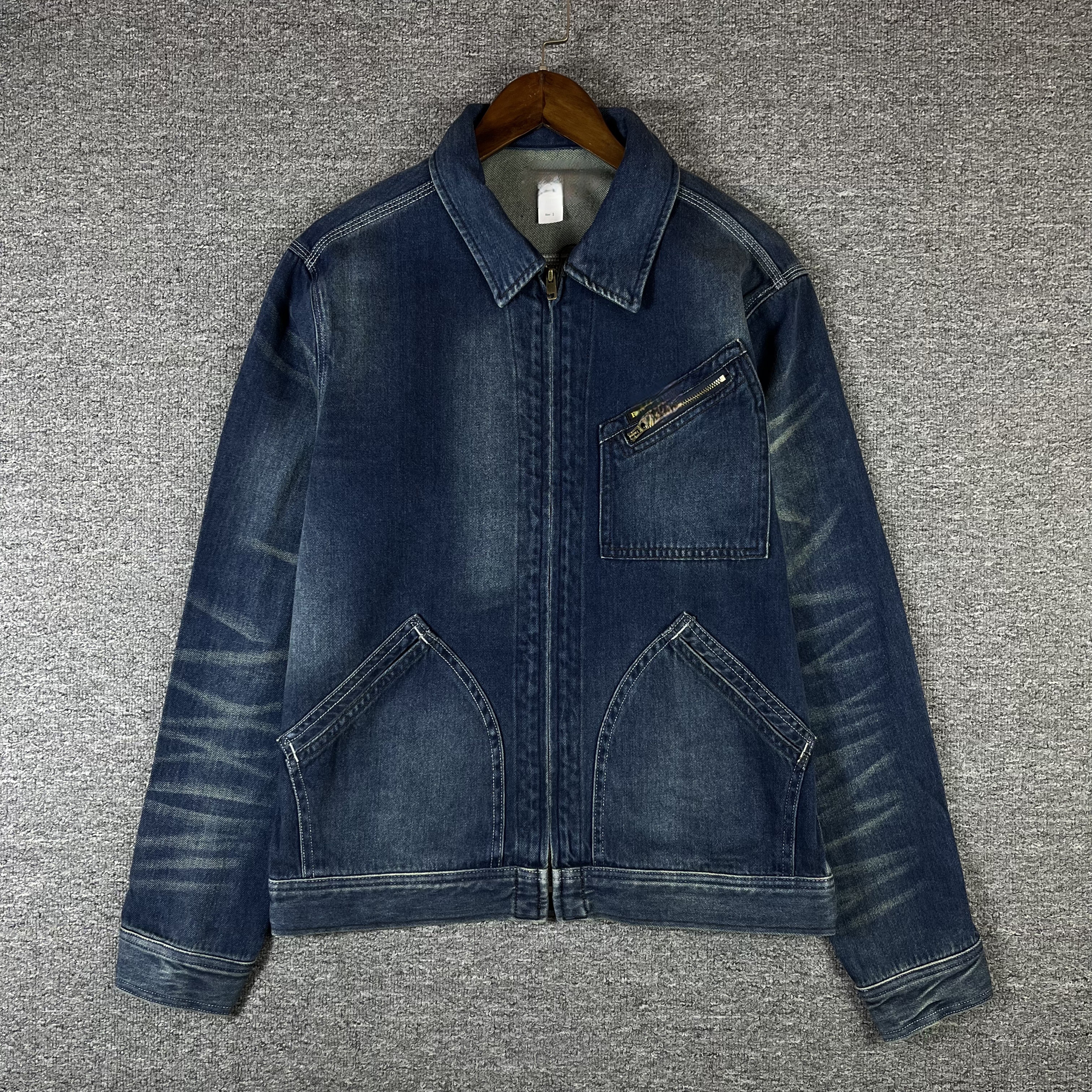 RRL  双R 男士美式复古水洗 卡车司机 indigo牛仔工作夹克 外套