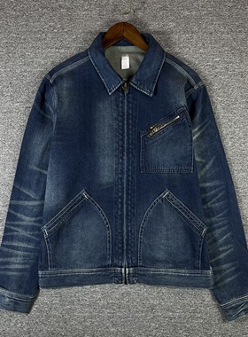 男士美式复古水洗 卡车司机 indigo牛仔工作夹克 外套