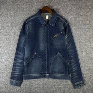 indigo牛仔工作夹克 男士 卡车司机 复古水洗 外套 美式