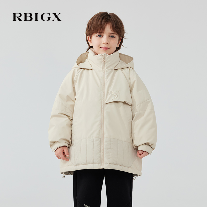 瑞比克英伦休闲加厚连帽羽绒服