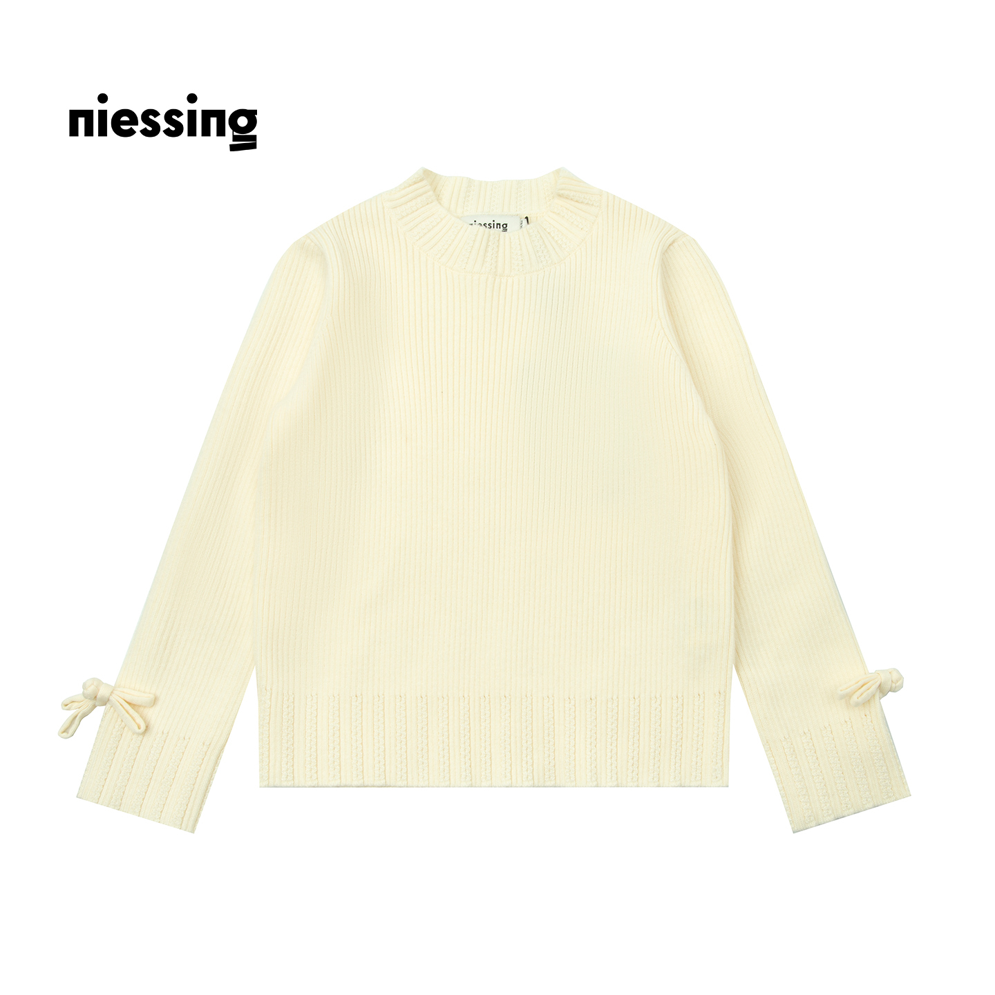 尼辛中国结圆领羊毛针织衫