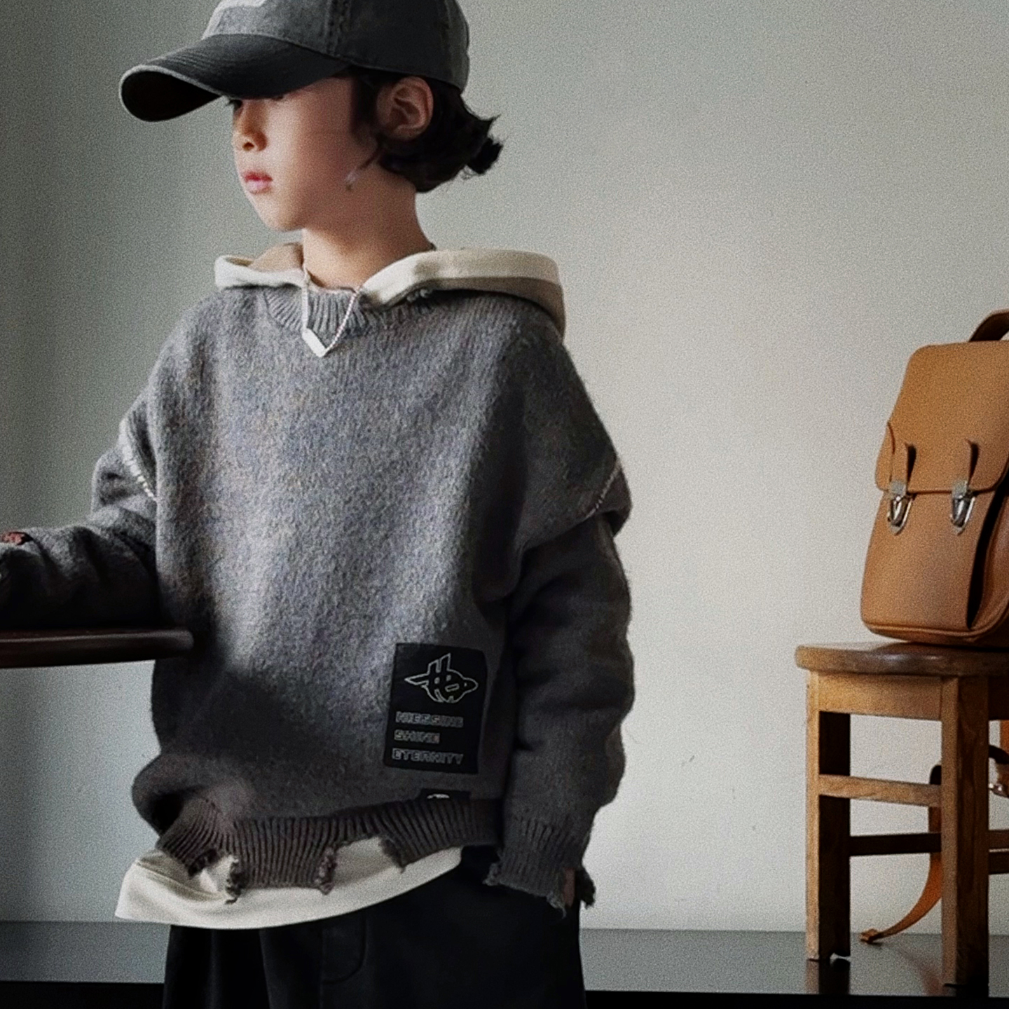 尼辛潮流街头风宽松针织衫