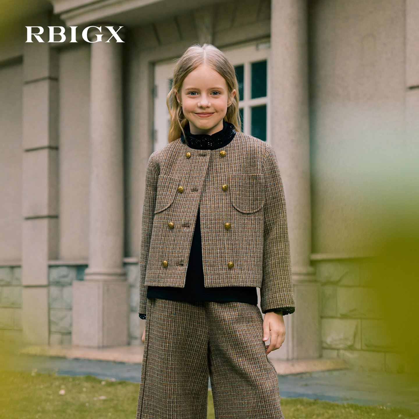 瑞比克纯羊毛苏格纹格纹外套