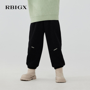 RBIGX瑞比克童装冬季新款纯棉加绒保暖百搭男童休闲运动裤长裤