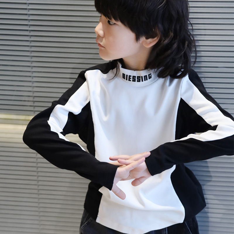 NIESSING尼辛半高领撞色长袖T恤