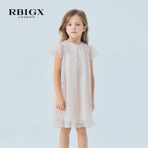 RBIGX/瑞比克网纱小飞袖连衣裙