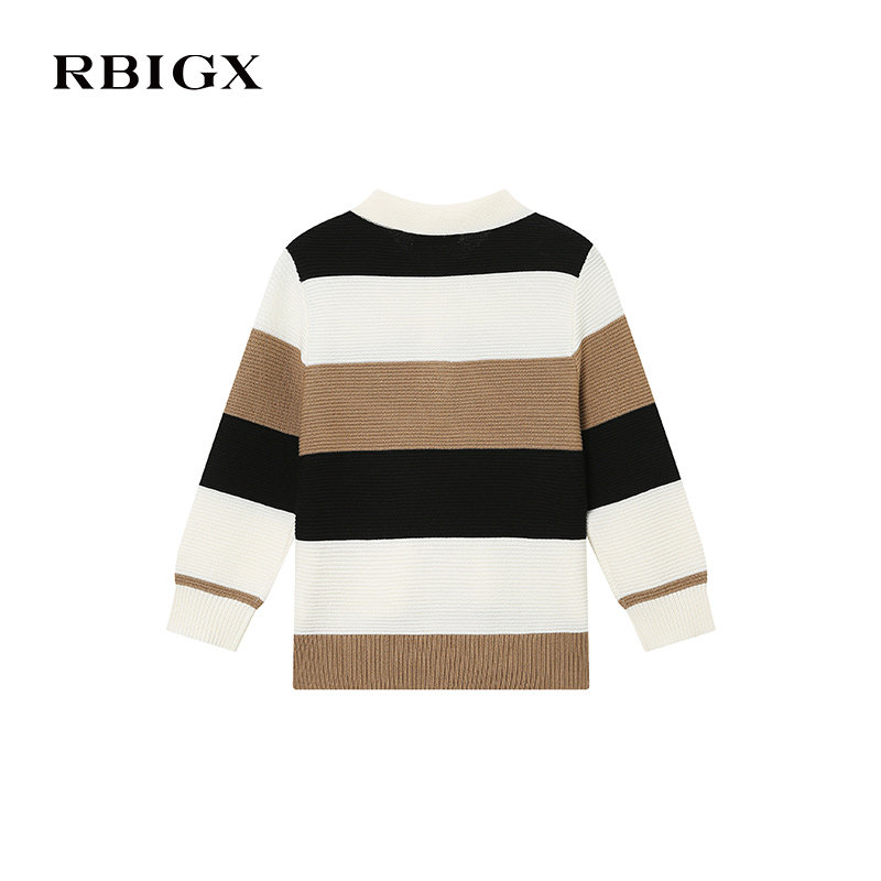 RBIGX瑞比克童装2025冬季新款条纹撞色休闲羊毛男童针织衫毛衣,童装/婴儿装/亲子装,毛衣/针织衫,淘宝优惠券,粉丝福利购,淘宝优惠卷