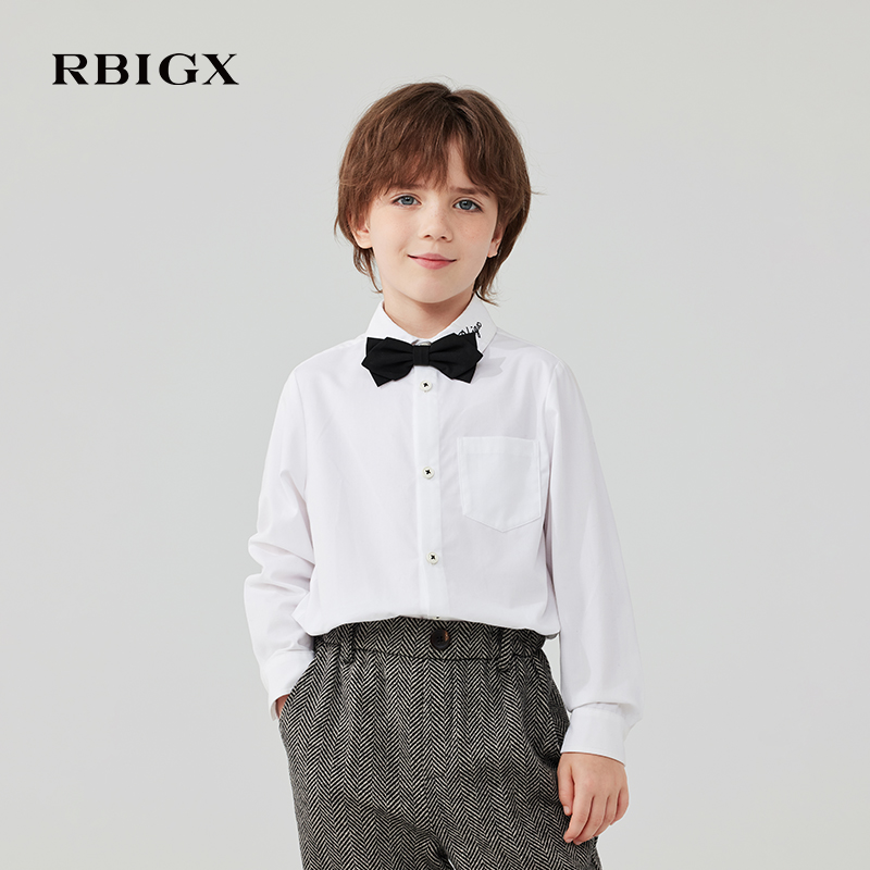 瑞比克学院风白色气质长袖衬衫