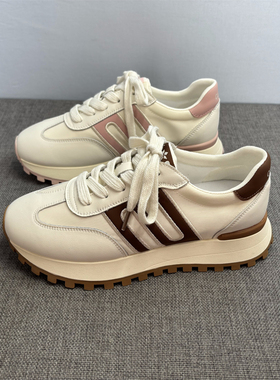 34-39码撤柜处理真皮阿甘鞋女厚底德训鞋春夏季透气运动休闲鞋