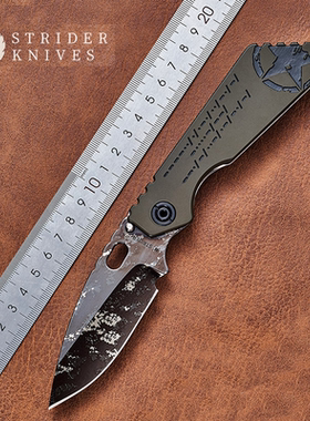 美国挺进者Strider激光钛合金手工SMF高硬度限量收藏战术高端折刀