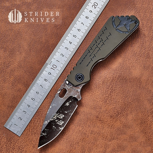 美国挺进者Strider激光钛合金手工SMF高硬度限量收藏战术高端折刀
