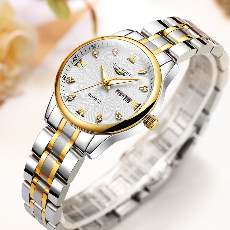 瑞士冠琴手表女士防水时尚新款简约超薄大气女表情侣款非机械对表