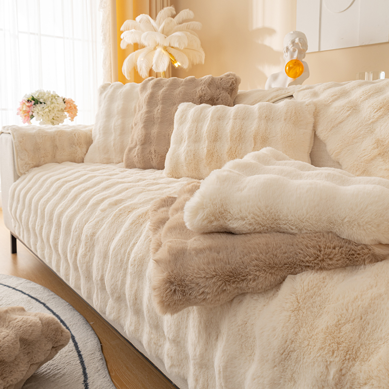 S+级兔毛绒沙发垫冬季冬款加厚
