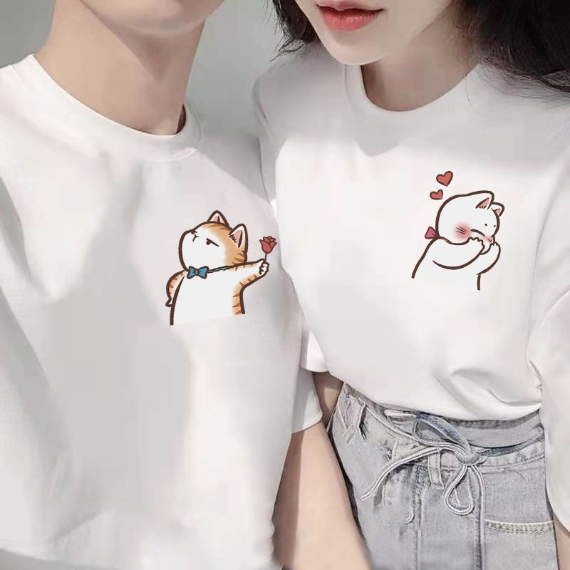 2024新款夏情侣装t恤男女直筒上衣短袖班服活动服装定制创意潮