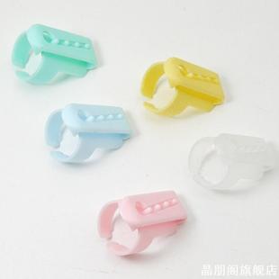 毛衣diy编织工具糖果色混合手指带线引线器塑料导线器毛线分线器