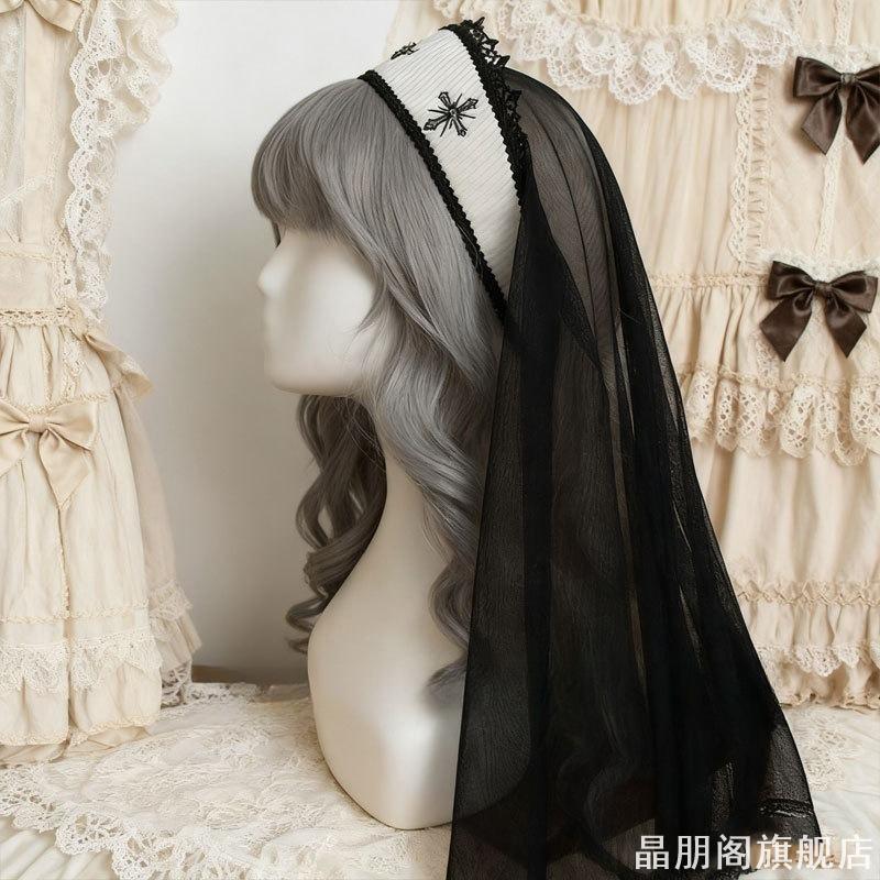 修女头巾万圣节头饰修女帽发箍月夜祷告bonnet发带lolita拍摄道具