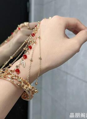 紫霞仙子民族舞蹈手链版纳敦煌汉服拍摄采耳长月烬明铃铛手链手铃