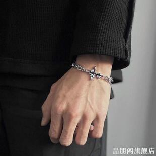 十字架钛钢男款手链女百搭小众设计高级感嘻哈街头百搭手饰品