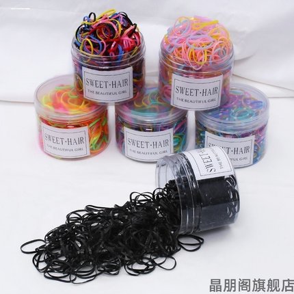 罐装迷你小发圈韩版少女可爱发绳一次性彩色橡皮筋扎头发头绳头饰