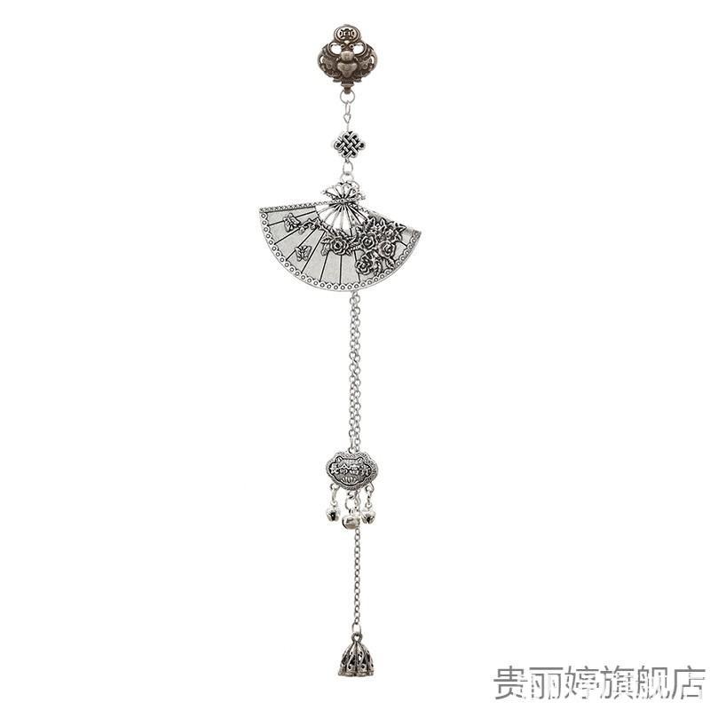 国风旗袍梅花扇子别针小众扇形潮