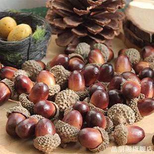 森系橡子橡果装饰手工diy材料干果圣诞布景幼儿园环创摆件