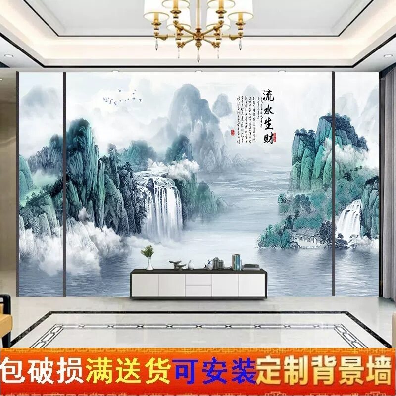 客厅电视背景墙瓷砖岩板微晶石