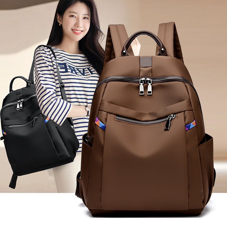 书包双肩包女2025新款牛津布旅游包包大容量通勤轻便旅行双肩背包