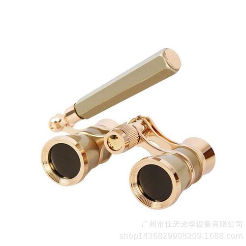 新款3X25金属双筒观剧镜带链子