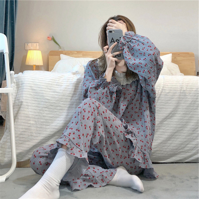 200斤大码胖mm睡衣套装棉麻