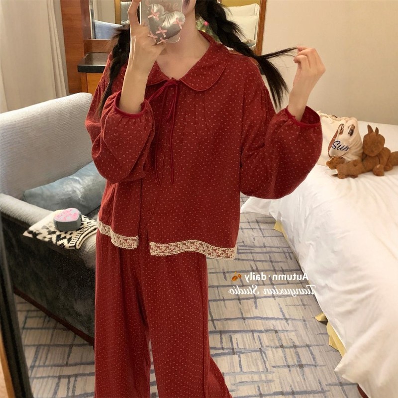 大码胖mm宫廷可爱娃娃领睡衣套装