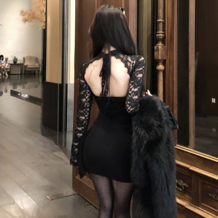 大码女装胖mm纯欲性感甜美辣妹蕾丝连衣裙秋冬显瘦打底包臀短裙,女装/女士精品,连衣裙,淘宝优惠券,粉丝福利购,淘宝优惠卷