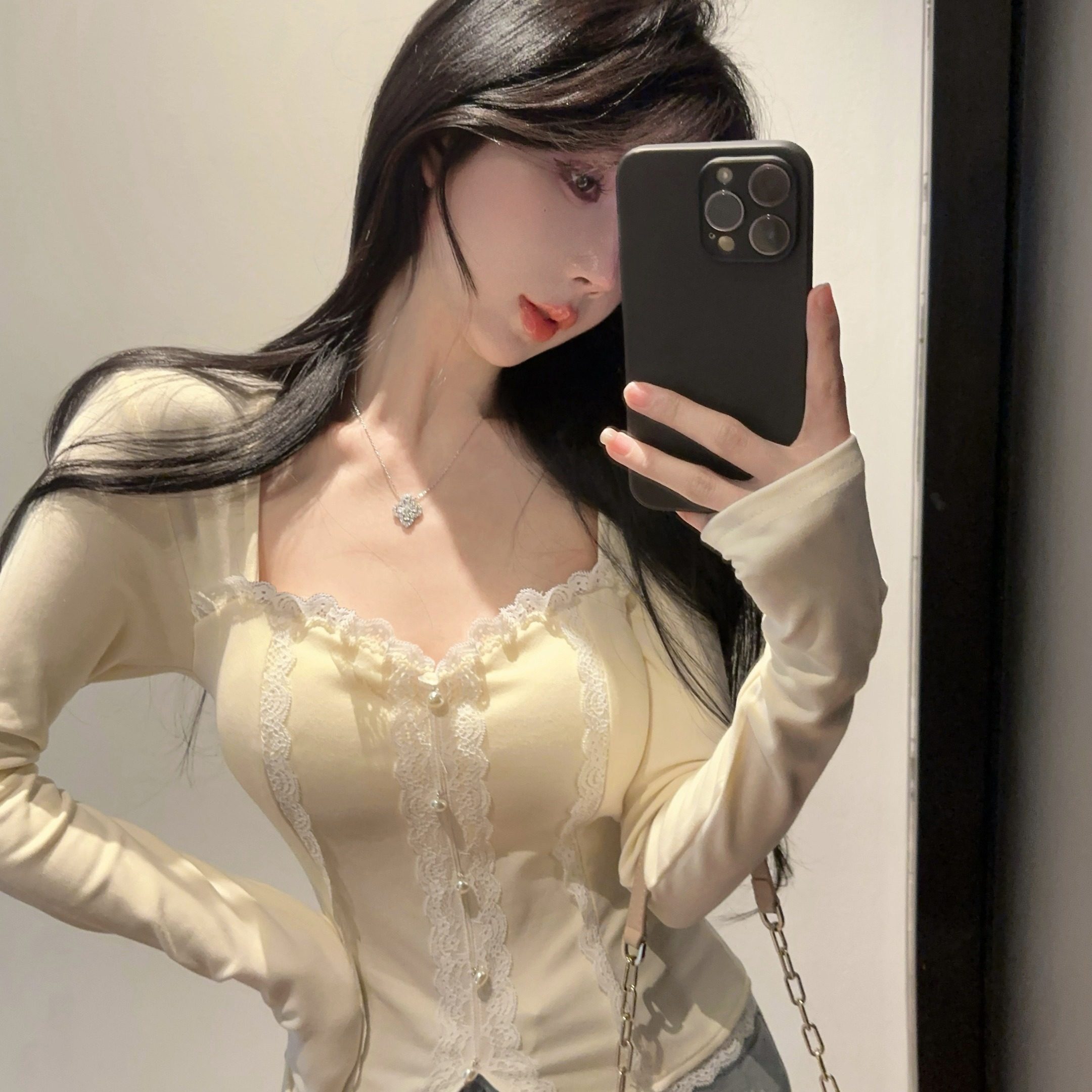 大码女装胖mm纯欲辣妹方领鱼骨上衣秋冬小香风蕾丝打底衫内搭,女装/女士精品,常规大码外套,淘宝优惠券,粉丝福利购,淘宝优惠卷