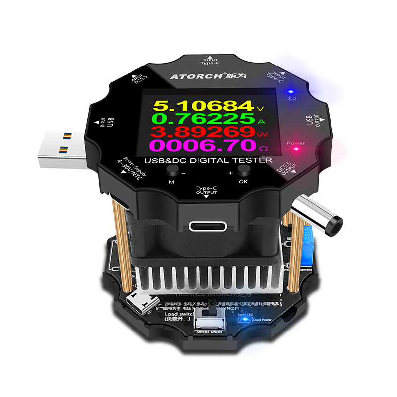 充电宝移动电源手机数据线充电器usb负载老化检测试仪 电压电流表