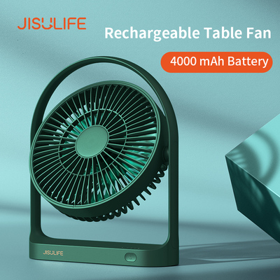 JISULIFE Table Fan Mini USB Strong Wind Rechargeable Desk