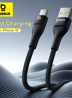 Baseus USB Type C Cable For iPhone 15 Pro Max Plus 100W Fast Charging Wire适用华为小米充电数据线快充