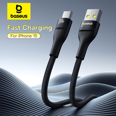 Baseus USB Type C Cable For iPhone 15 Pro Max Plus 100W Fast Charging Wire适用华为小米充电数据线快充