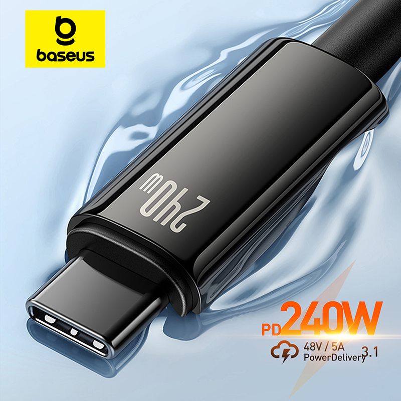 Baseus 240W USB Type C Cable适用iPhone 15 PD3.1 Supercharge for Realme Samsung S23 5A Fast Charger