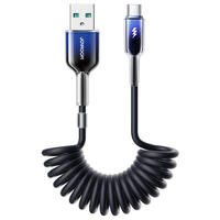Jiletang 30W Fast charging Spring data Cable 1.5-meter PD mobile Phone charging cable Type-C brknit compatible with Apple Retractable Spring Car Phone Charger Cable thumbnail 6