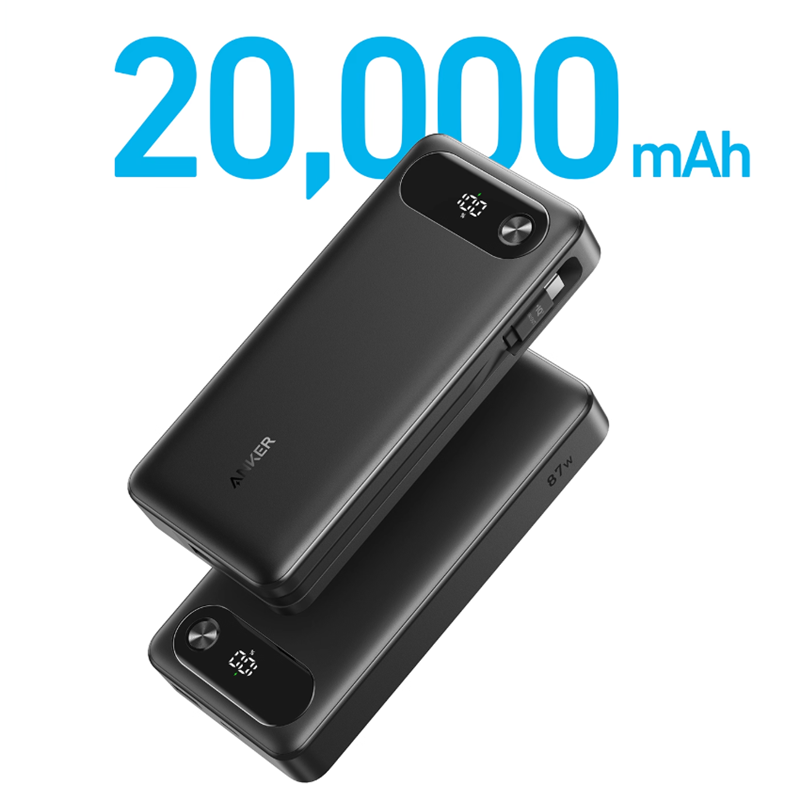 Anker 65W Power Bank 20000mAh Built In Type C Cabl移动电源
