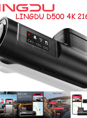 LINGDU Dash Cam 4K 2160P Car DVR WiFi GPS Voice Control 24H