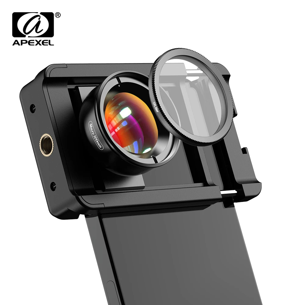 4k HD 100mm macro lens 10X微距手机镜头高清昆虫花卉珠宝CPL