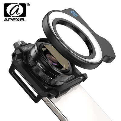 APEXEL APL-ZM100 ZoomMacro LensLight for Phone 10X-20X F1.05