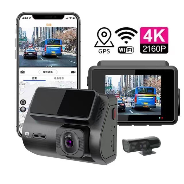 4K Dach cam Dual Lens Car DVR WIFI GPS 前后双镜头行车记录仪 汽车用品/电子/清洗/改装 行车记录仪 原图主图