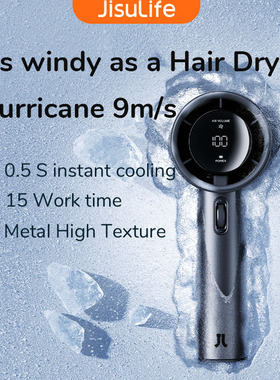 JISULIFE Mini Portable Hand Fan 100 Wind Speeds USB Battery