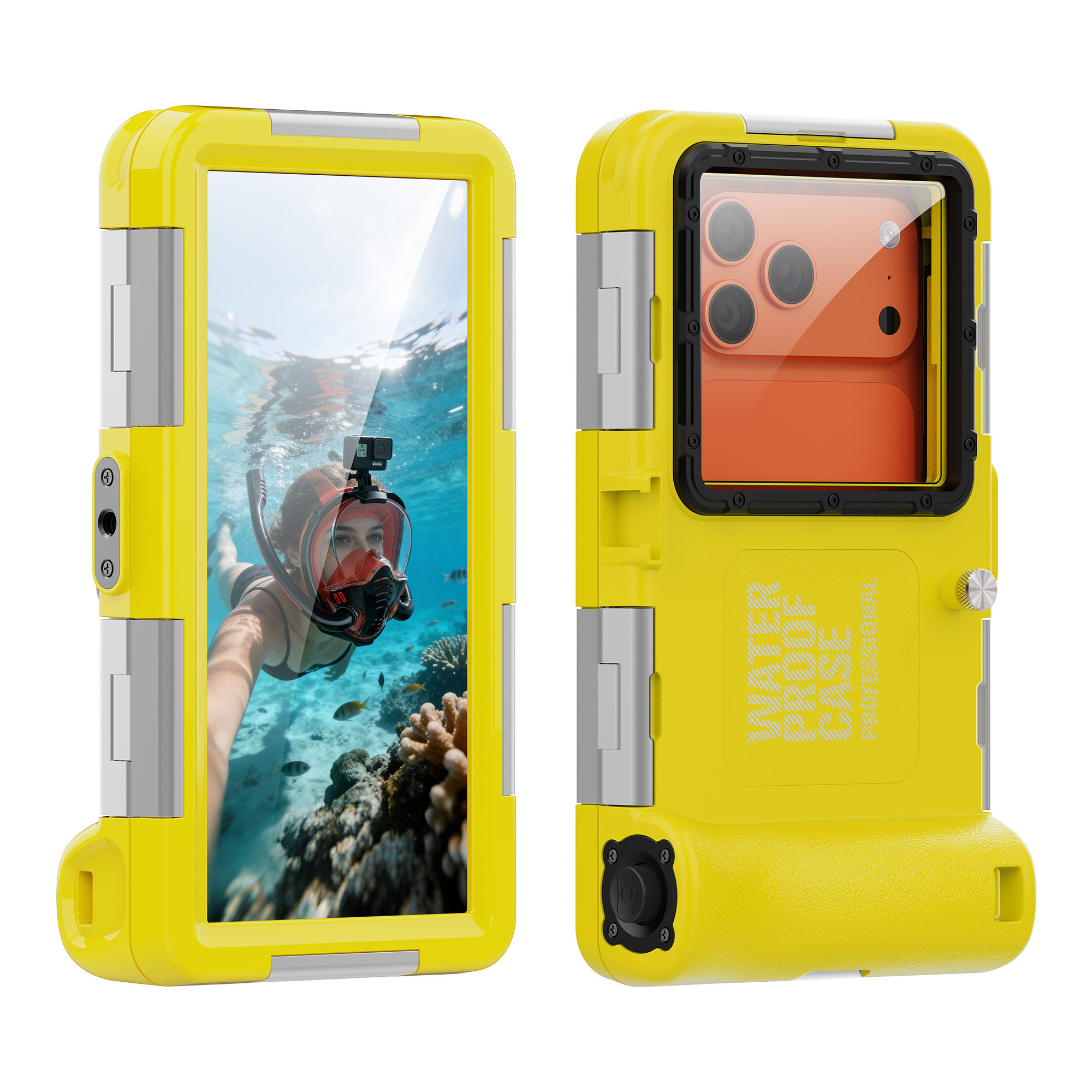 防水手机壳适用苹果15ProMax水下拍照小米13/14高清摄像全包iPhone16潜水游泳套12Pro美人鱼自由潜浮潜用11