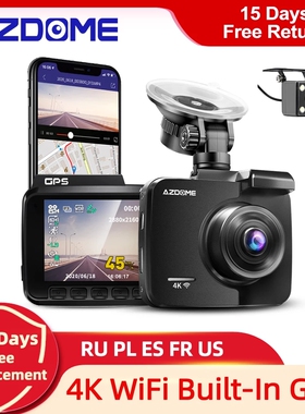 AZDOME GS63H Dash Cam Dual Lens 4K Car Camera DVR GPS WiFi