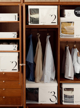 moreover收纳箱布艺衣柜收纳盒储物盒衣服整理箱衣物储物箱可折叠