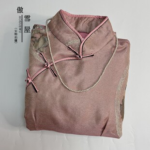 傲雪屋中国风新品冬季夹棉中式旗袍改良上衣复古盘扣保暖唐装女