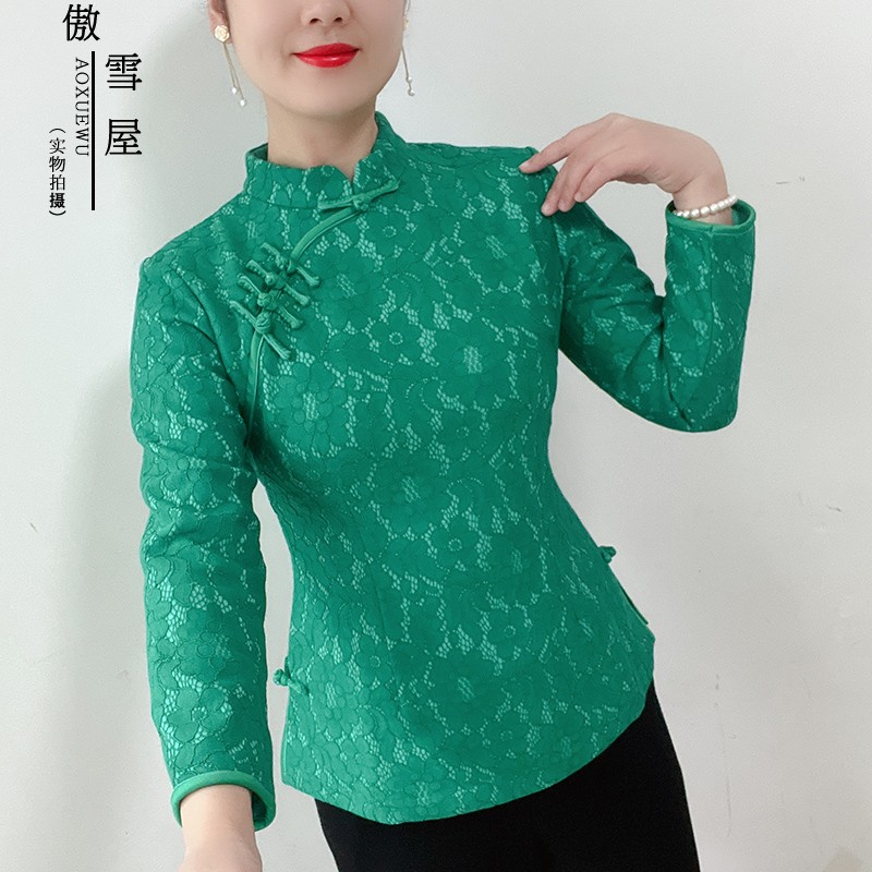 傲雪原创国风立领长袖女上衣
