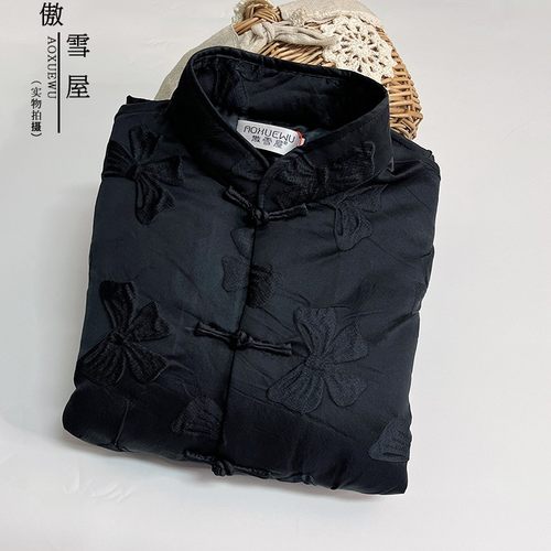 黑色对襟显瘦唐装礼服